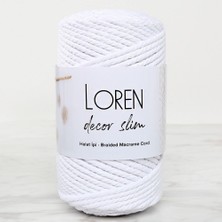 Loren Decor Slim 3 Büküm Makrome Ipi Beyaz - L001