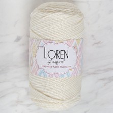Loren Polyester Soft Macrame Krem El Örgü Ipi - LM003 - 34427