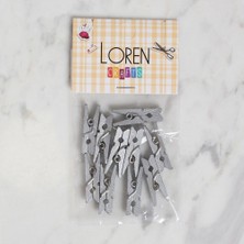 Loren Crafts 10 Lu Gümüş Renk Mini Mandal