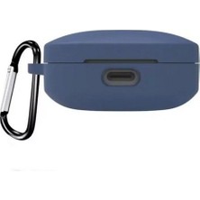 Gpack Xiaomi Redmi Buds 6 Uyumlu Kılıf Mat Kancalı Silikon SF13 Lacivert