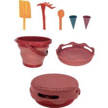 Compactoys - 7in1 Plaj Kovası Seti - Kırmızı