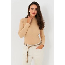 Kadın Camel Kaşkorse Basic Bluz AYD389