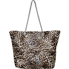 REMSA Leopar Desen Plaj Çantası 5092 Kahverengi