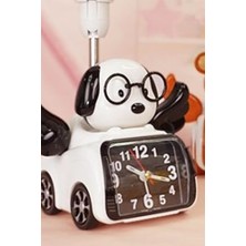 Araba Şeklinde Köpek Çalar Saat Çocuk ve Genç Odası Dekoratif Masa Saati Çalar Saat Köpektasarımlı