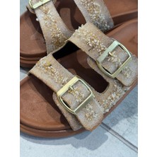 Taş Detaylı Terlik Taba