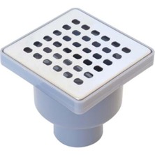 Krom Süzgeç Izgaralı Krom Plastik Yer Süzgeci Yer Sifonu 10 x 10 x 50 cm Yandan Çıkışlı