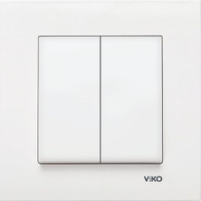 Viko Karre Beyaz Komütatör(Ikili Anahtar) (5 Adet)