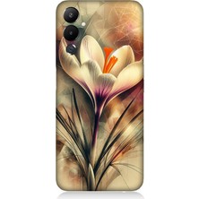Tecno Pova 3 Uyumlu Soyut Çiçek Fırça Darbesi  Desenli Silikon Kılıf