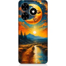 Tecno Spark 20C Uyumlu Ay ve Güneş Yolu  Desenli Silikon Kılıf