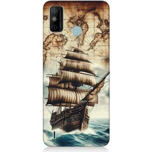 Tecno Spark 6 Go Uyumlu Haritada Yelkenli Macera  Desenli Silikon Kılıf