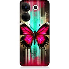Tecno Camon 20 Pro 5g Uyumlu Neon Kanatlı Kelebek  Desenli Silikon Kılıf