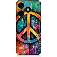 Tecno Spark 10C Uyumlu Renkli Barış Işareti  Desenli Silikon Kılıf