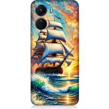 Vivo V16 Uyumlu Fırtınada Yelkenli Gücü  Desenli Silikon Kılıf