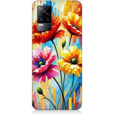 Vivo V21E Uyumlu Bahar Esintisinde Renkli Papatyalar  Desenli Silikon Kılıf