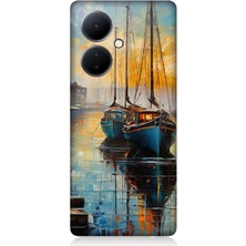 Vivo V29 Lite Uyumlu Limanda Günbatımı Huzuru  Desenli Silikon Kılıf