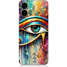 Tecno Camon 19 Neo Uyumlu Soyut Detayda Mavi Göz Ra  Desenli Silikon Kılıf