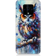 Tecno Camon 16 Uyumlu Renkli Dallar Üzerinde Baykuş  Desenli Silikon Kılıf