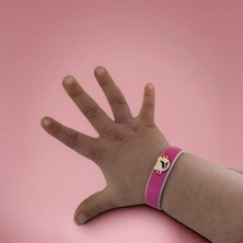 Archin Bozkurt Temalı Ayıcık Motifli 14 Ayar Altın Plakalı Doğal Pembe Derili Hediye Bileklik-458SEMBOL