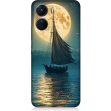 Vivo V16 Uyumlu Dolunayla Sessiz Gidiş  Desenli Silikon Kılıf
