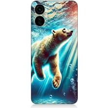 Tecno Camon 19 Neo Uyumlu Suda Dans Eden Ayı  Desenli Silikon Kılıf