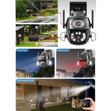 Çift Kameralı Wifi Ip Kamera 360° Hareketli Wifi Iç-Dış Mekan Ptz Ses Kayıtlı Güvenlik Kamerası
