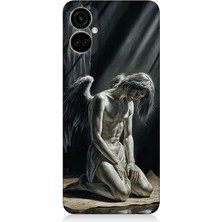 Tecno Camon 19 Pro Uyumlu Gölgede Diz Çöken Melek  Desenli Silikon Kılıf