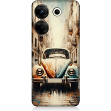 Tecno Camon 20S Pro Uyumlu Islak Kaldırımda Retro Vosvos  Desenli Silikon Kılıf