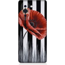 Huaweı Nova 10 Se Uyumlu Siyah Çizgide Gelincik  Desenli Silikon Kılıf