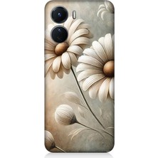 Vivo V16 Uyumlu Yumuşak Beyaz Papatya Güzelliği  Desenli Silikon Kılıf