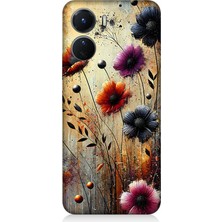 Vivo V16 Uyumlu Rüzgarda Yalnız Çiçekler  Desenli Silikon Kılıf
