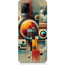 Vivo V21E Uyumlu Geometrik Soyut Renk Dengesi  Desenli Silikon Kılıf