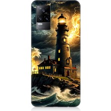 Vivo V21E Uyumlu Fırtınada Işık Kulesi  Desenli Silikon Kılıf