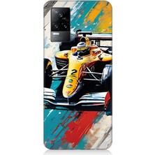 Vivo V21E Uyumlu Hızın Renkli Yarışı  Desenli Silikon Kılıf