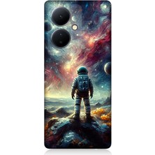 Vivo V29 Lite Uyumlu Galakside Yalnız Astronot  Desenli Silikon Kılıf