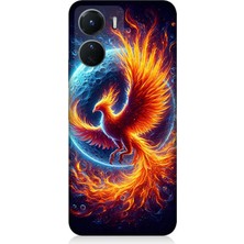 Vivo V16 Uyumlu Alevlerin Içinde Dönüşüm Anka Kuşu  Desenli Silikon Kılıf