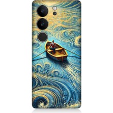 Vivo V295G Uyumlu Dalgalar Arasında Kürekçi  Desenli Silikon Kılıf