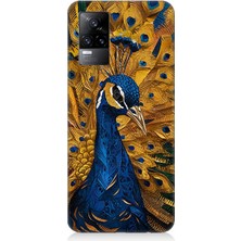 Vivo V21E Uyumlu Tüylerinde Gurur Tavuskuşu  Desenli Silikon Kılıf