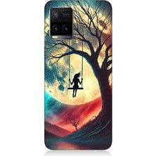 Vivo Y21S Uyumlu Ay Altında Salıncak Sessizliği  Desenli Silikon Kılıf
