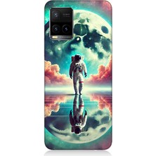 Vivo Y53S Uyumlu Ay Yolu Astronot Yolculuğu  Desenli Silikon Kılıf