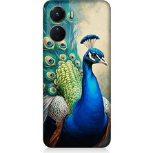 Vivo V16 Uyumlu Gururlu Tavuskuşu Tüyleri  Desenli Silikon Kılıf