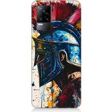 Vivo V21E Uyumlu Kan Içinde Savaşçı Miğfer  Desenli Silikon Kılıf