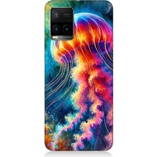 Vivo Y53S Uyumlu Renkli Denizanası Derinlikte  Desenli Silikon Kılıf