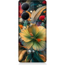 Vivo V29 Lite Uyumlu Çiçekler Arasında Yaşam  Desenli Silikon Kılıf