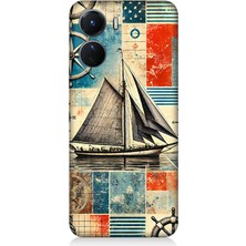 Vivo V16 Uyumlu Retro Gemili Harita Deseni  Desenli Silikon Kılıf