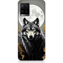 Vivo Y53S Uyumlu Dolunayda Uyanık Kurt  Desenli Silikon Kılıf