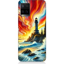 Vivo Y53S Uyumlu Alevli Fener Kayalık Yalnızlığı  Desenli Silikon Kılıf