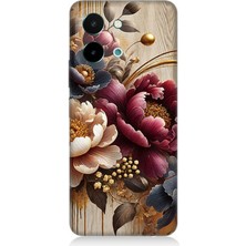 Vivo Y28 Uyumlu Ahşap Üzerinde Gölge Çiçekler  Desenli Silikon Kılıf