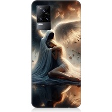Vivo V21E Uyumlu Gökyüzünde Işık Meleği  Desenli Silikon Kılıf