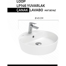 Loop 45CM Masa Üstü Çanak Lavabo Extra Mat Beyaz
