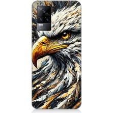 Vivo V21E Uyumlu Detaylı Kartal Bakışı  Desenli Silikon Kılıf